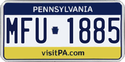 PA license plate MFU1885
