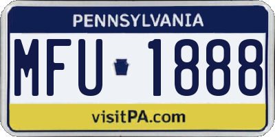 PA license plate MFU1888
