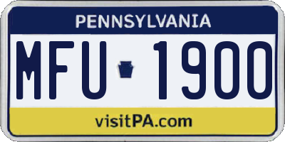 PA license plate MFU1900