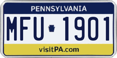 PA license plate MFU1901