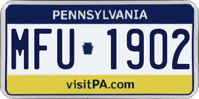 PA license plate MFU1902
