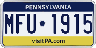 PA license plate MFU1915