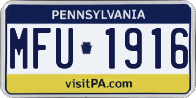 PA license plate MFU1916