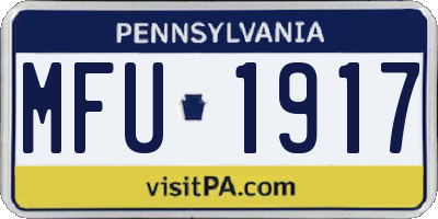 PA license plate MFU1917