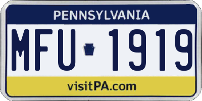 PA license plate MFU1919