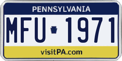 PA license plate MFU1971