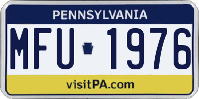 PA license plate MFU1976