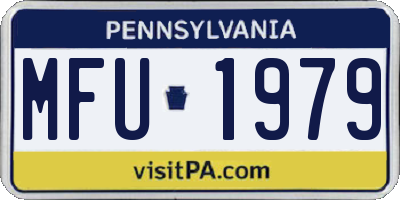 PA license plate MFU1979