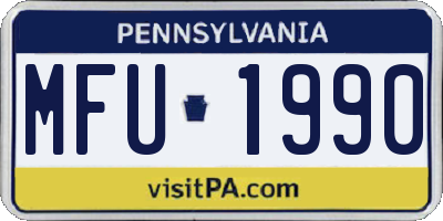 PA license plate MFU1990