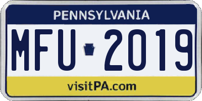 PA license plate MFU2019