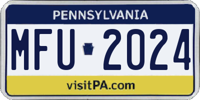 PA license plate MFU2024