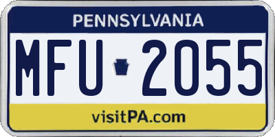 PA license plate MFU2055