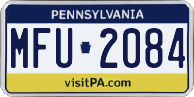 PA license plate MFU2084