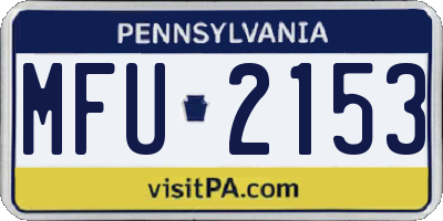 PA license plate MFU2153
