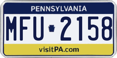 PA license plate MFU2158