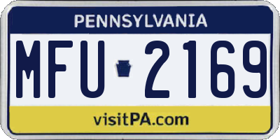 PA license plate MFU2169