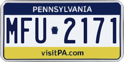 PA license plate MFU2171