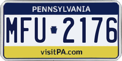 PA license plate MFU2176