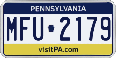 PA license plate MFU2179