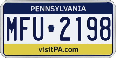 PA license plate MFU2198