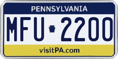 PA license plate MFU2200