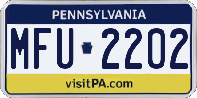 PA license plate MFU2202
