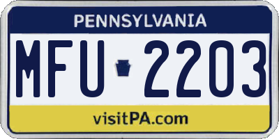 PA license plate MFU2203