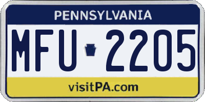 PA license plate MFU2205