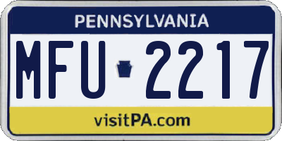 PA license plate MFU2217