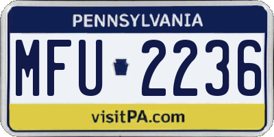 PA license plate MFU2236