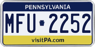 PA license plate MFU2252