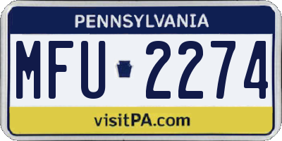 PA license plate MFU2274