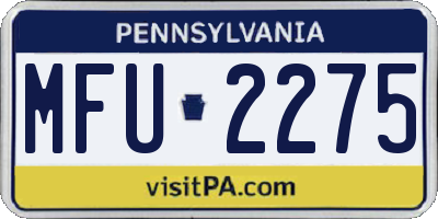 PA license plate MFU2275