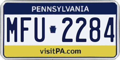 PA license plate MFU2284