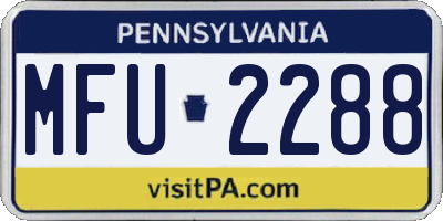 PA license plate MFU2288