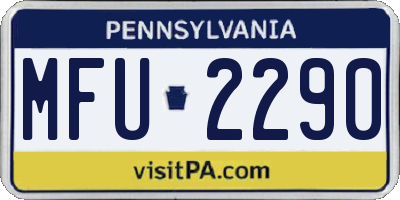 PA license plate MFU2290