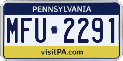 PA license plate MFU2291