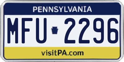 PA license plate MFU2296