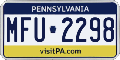 PA license plate MFU2298
