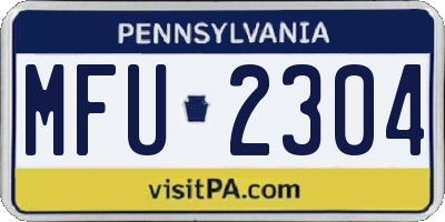 PA license plate MFU2304