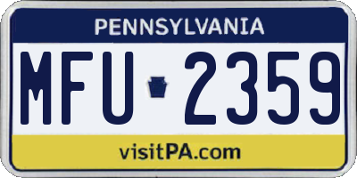 PA license plate MFU2359