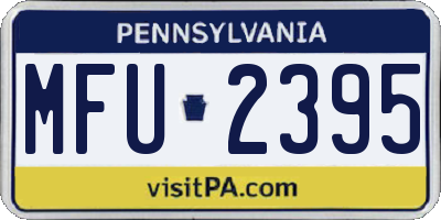 PA license plate MFU2395