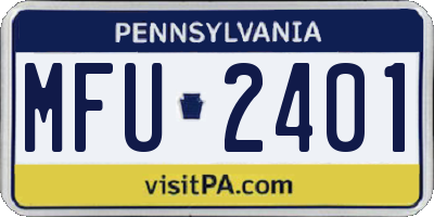 PA license plate MFU2401