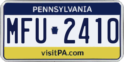 PA license plate MFU2410