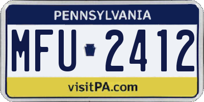 PA license plate MFU2412