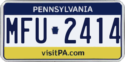 PA license plate MFU2414