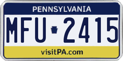 PA license plate MFU2415