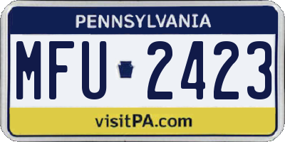 PA license plate MFU2423