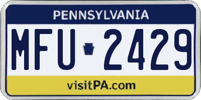 PA license plate MFU2429