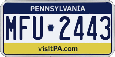 PA license plate MFU2443